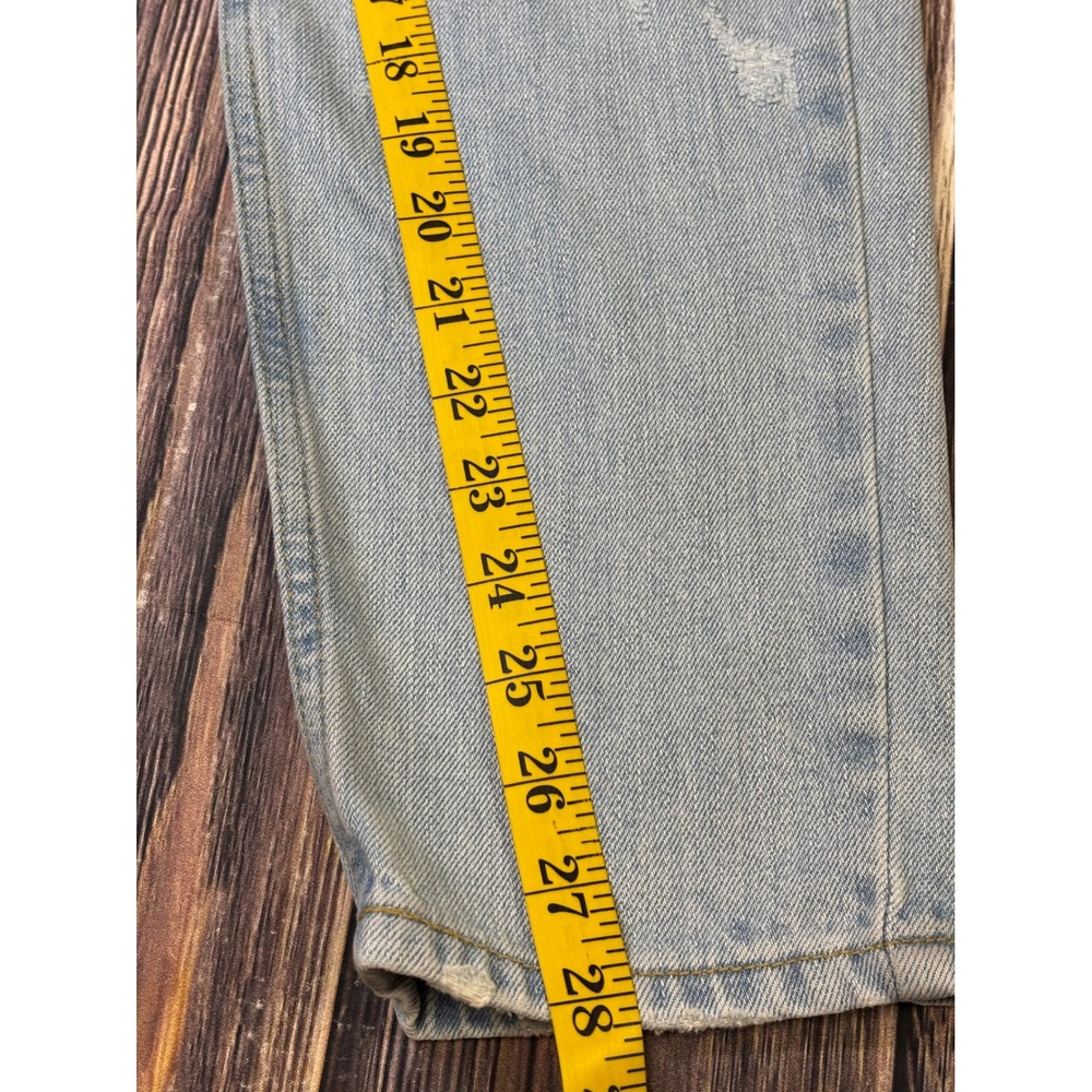 Topshop Moto Mom Jeans Womens W28 L32 Light Wash Floral Embroidered Distressed - Picture 7 of 15